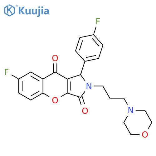 7-fluoro-1-(4-fluorophenyl)-2-3-(morpholin-4-yl)propyl-1H,2H,3H,9H-chromeno2,3-cpyrrole-3,9-dione structure
