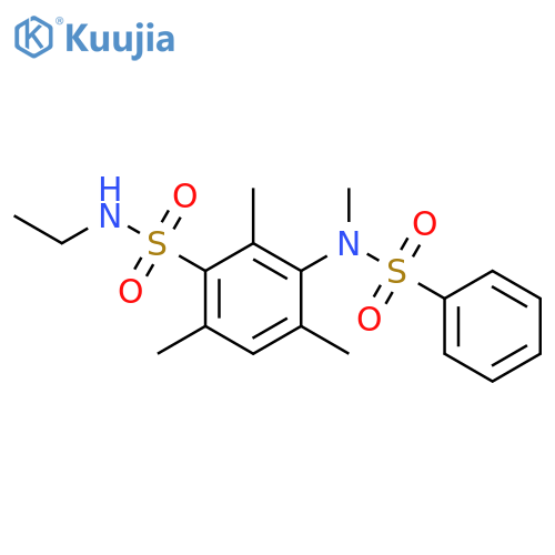 N-ethyl-2,4,6-trimethyl-3-(N-methylbenzenesulfonamido)benzene-1-sulfonamide structure