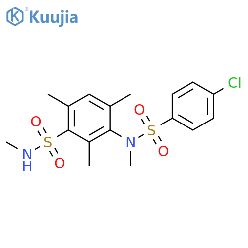 N,2,4,6-tetramethyl-3-(N-methyl4-chlorobenzenesulfonamido)benzene-1-sulfonamide structure