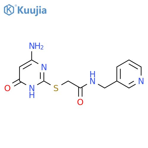 2-(4-amino-6-oxo-1,6-dihydropyrimidin-2-yl)sulfanyl-N-(pyridin-3-yl)methylacetamide structure