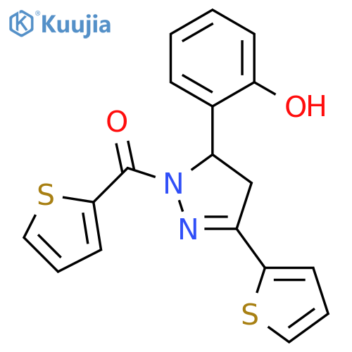 2-3-(thiophen-2-yl)-1-(thiophene-2-carbonyl)-4,5-dihydro-1H-pyrazol-5-ylphenol structure