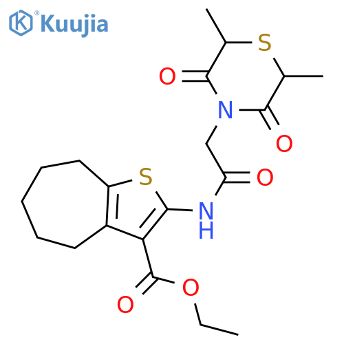 ethyl 2-2-(2,6-dimethyl-3,5-dioxothiomorpholin-4-yl)acetamido-4H,5H,6H,7H,8H-cycloheptabthiophene-3-carboxylate structure