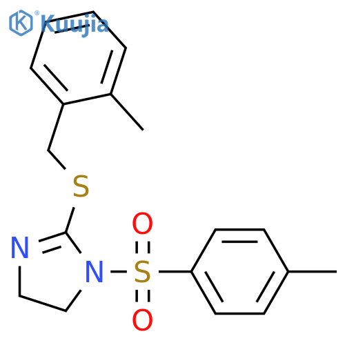 1-(4-methylbenzenesulfonyl)-2-{(2-methylphenyl)methylsulfanyl}-4,5-dihydro-1H-imidazole structure