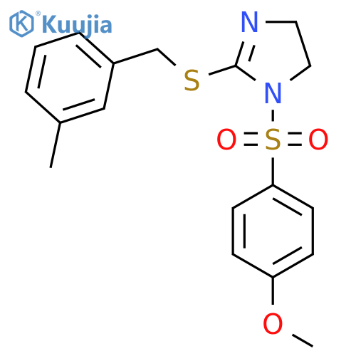 1-(4-methoxybenzenesulfonyl)-2-{(3-methylphenyl)methylsulfanyl}-4,5-dihydro-1H-imidazole structure