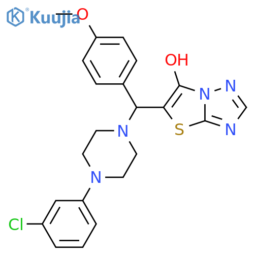 5-{4-(3-chlorophenyl)piperazin-1-yl(4-methoxyphenyl)methyl}-1,2,4triazolo3,2-b1,3thiazol-6-ol structure