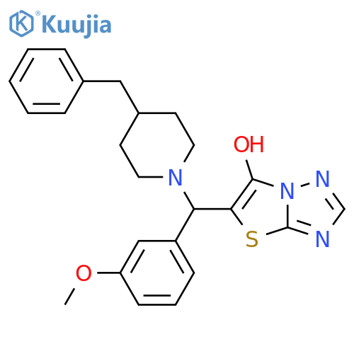 5-(4-benzylpiperidin-1-yl)(3-methoxyphenyl)methyl-1,2,4triazolo3,2-b1,3thiazol-6-ol structure