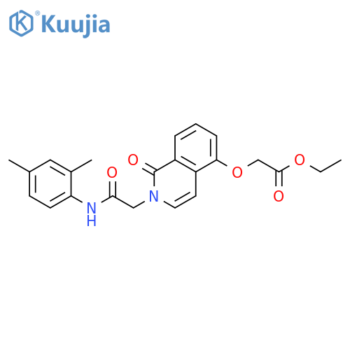 ethyl 2-(2-{(2,4-dimethylphenyl)carbamoylmethyl}-1-oxo-1,2-dihydroisoquinolin-5-yl)oxyacetate structure
