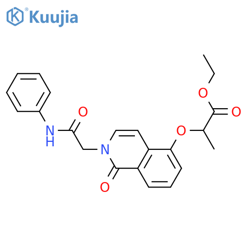 ethyl 2-({1-oxo-2-(phenylcarbamoyl)methyl-1,2-dihydroisoquinolin-5-yl}oxy)propanoate structure