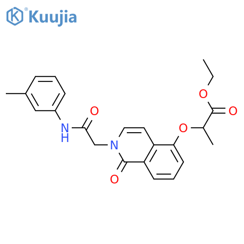 ethyl 2-(2-{(3-methylphenyl)carbamoylmethyl}-1-oxo-1,2-dihydroisoquinolin-5-yl)oxypropanoate structure