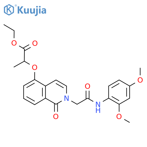 ethyl 2-(2-{(2,4-dimethoxyphenyl)carbamoylmethyl}-1-oxo-1,2-dihydroisoquinolin-5-yl)oxypropanoate structure