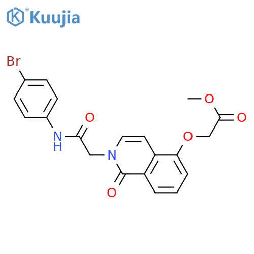 methyl 2-(2-{(4-bromophenyl)carbamoylmethyl}-1-oxo-1,2-dihydroisoquinolin-5-yl)oxyacetate structure