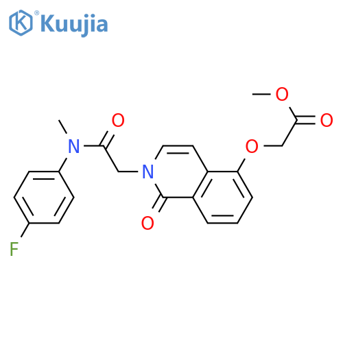 methyl 2-{2-({(4-fluorophenyl)methylcarbamoyl}methyl)-1-oxo-1,2-dihydroisoquinolin-5-yloxy}acetate structure