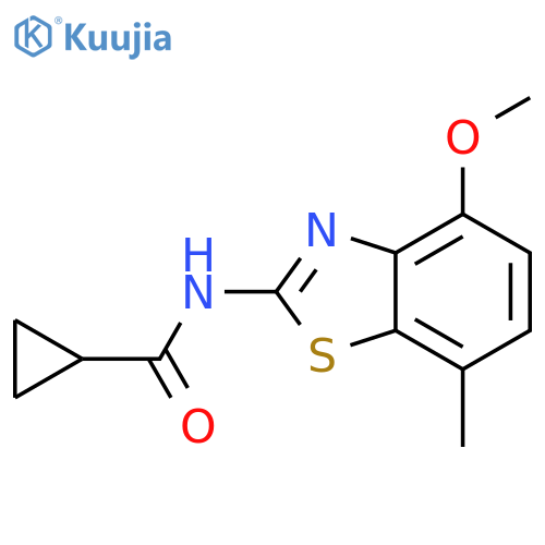 N-(4-methoxy-7-methyl-1,3-benzothiazol-2-yl)cyclopropanecarboxamide structure