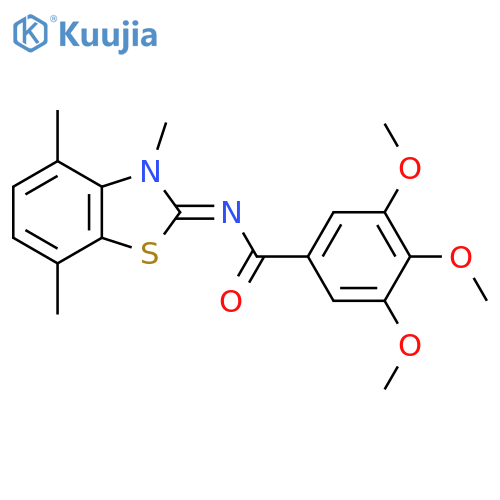 3,4,5-trimethoxy-N-(2Z)-3,4,7-trimethyl-2,3-dihydro-1,3-benzothiazol-2-ylidenebenzamide structure