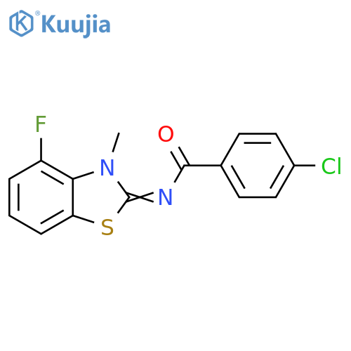 4-chloro-N-(2Z)-4-fluoro-3-methyl-2,3-dihydro-1,3-benzothiazol-2-ylidenebenzamide structure