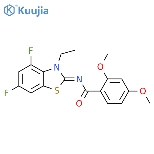 N-(2Z)-3-ethyl-4,6-difluoro-2,3-dihydro-1,3-benzothiazol-2-ylidene-2,4-dimethoxybenzamide structure