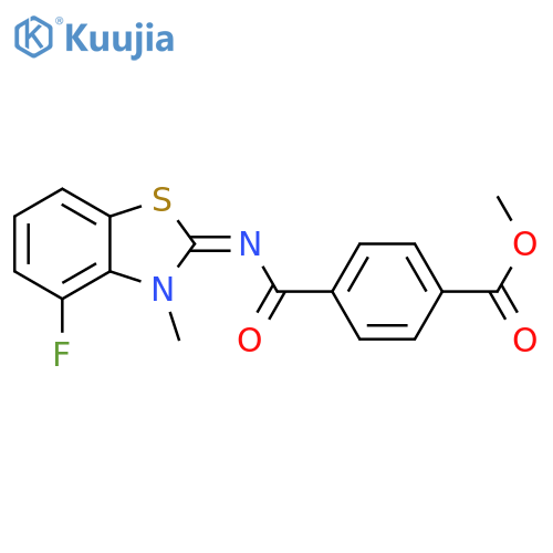 methyl 4-{(2Z)-4-fluoro-3-methyl-2,3-dihydro-1,3-benzothiazol-2-ylidenecarbamoyl}benzoate structure