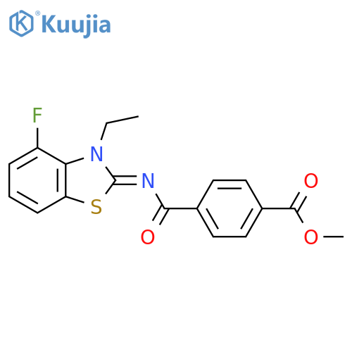methyl 4-{(2Z)-3-ethyl-4-fluoro-2,3-dihydro-1,3-benzothiazol-2-ylidenecarbamoyl}benzoate structure