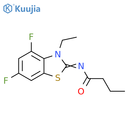 N-(2Z)-3-ethyl-4,6-difluoro-2,3-dihydro-1,3-benzothiazol-2-ylidenebutanamide structure