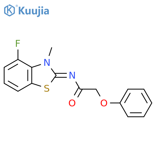N-(2Z)-4-fluoro-3-methyl-2,3-dihydro-1,3-benzothiazol-2-ylidene-2-phenoxyacetamide structure