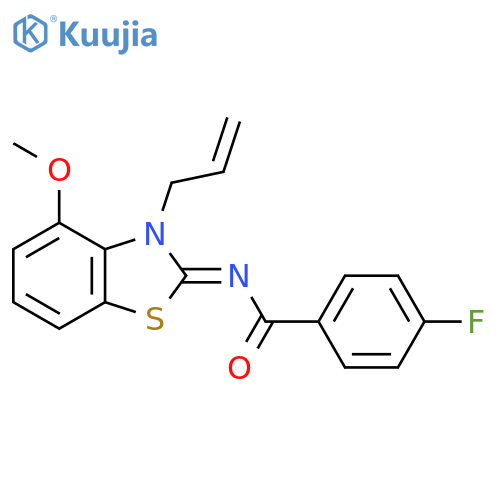 4-fluoro-N-(2Z)-4-methoxy-3-(prop-2-en-1-yl)-2,3-dihydro-1,3-benzothiazol-2-ylidenebenzamide structure