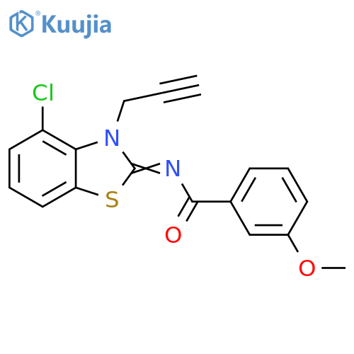 N-(2Z)-4-chloro-3-(prop-2-yn-1-yl)-2,3-dihydro-1,3-benzothiazol-2-ylidene-3-methoxybenzamide structure