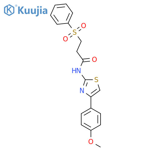3-(benzenesulfonyl)-N-4-(4-methoxyphenyl)-1,3-thiazol-2-ylpropanamide structure