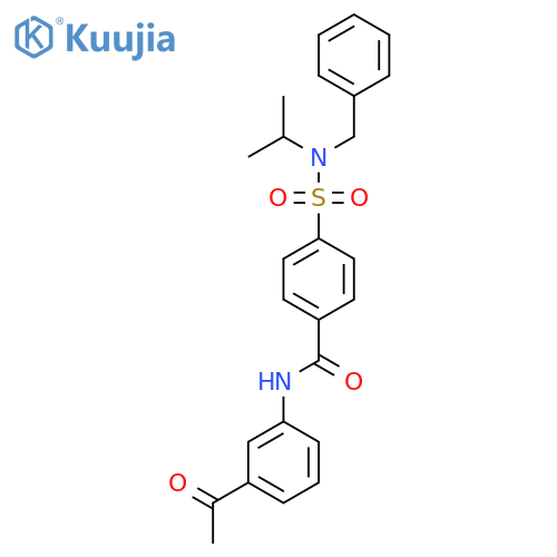 N-(3-acetylphenyl)-4-benzyl(propan-2-yl)sulfamoylbenzamide structure
