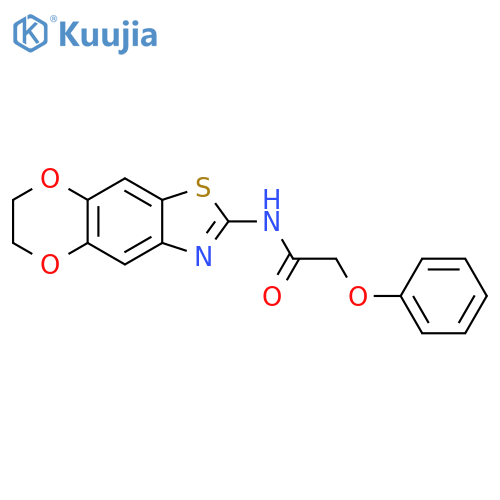 N-{10,13-dioxa-4-thia-6-azatricyclo7.4.0.0^{3,7}trideca-1,3(7),5,8-tetraen-5-yl}-2-phenoxyacetamide structure