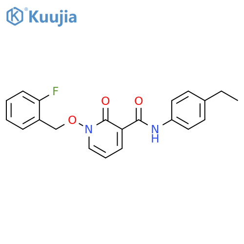 N-(4-ethylphenyl)-1-(2-fluorophenyl)methoxy-2-oxo-1,2-dihydropyridine-3-carboxamide structure