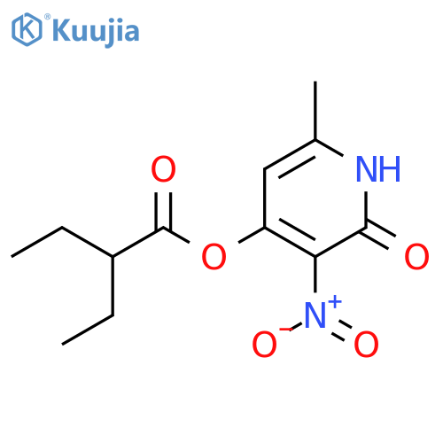 6-methyl-3-nitro-2-oxo-1,2-dihydropyridin-4-yl 2-ethylbutanoate structure