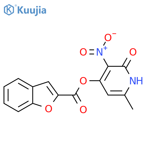 6-methyl-3-nitro-2-oxo-1,2-dihydropyridin-4-yl 1-benzofuran-2-carboxylate structure
