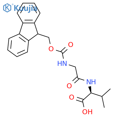 (2S)-2-2-({(9H-fluoren-9-yl)methoxycarbonyl}amino)acetamido-3-methylbutanoic acid structure
