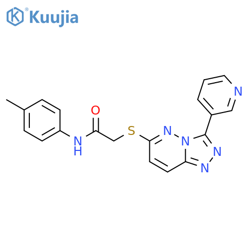 N-(4-methylphenyl)-2-{3-(pyridin-3-yl)-1,2,4triazolo4,3-bpyridazin-6-ylsulfanyl}acetamide structure