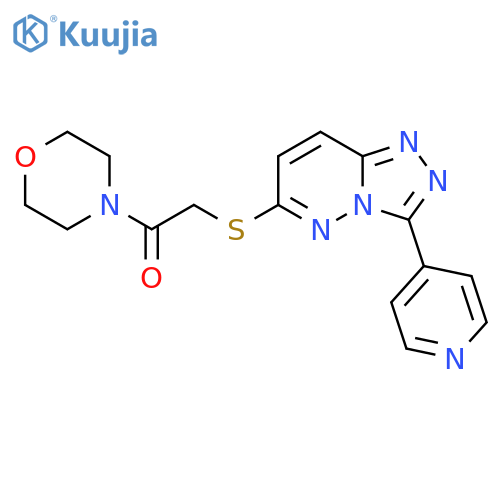 1-(morpholin-4-yl)-2-{3-(pyridin-4-yl)-1,2,4triazolo4,3-bpyridazin-6-ylsulfanyl}ethan-1-one structure