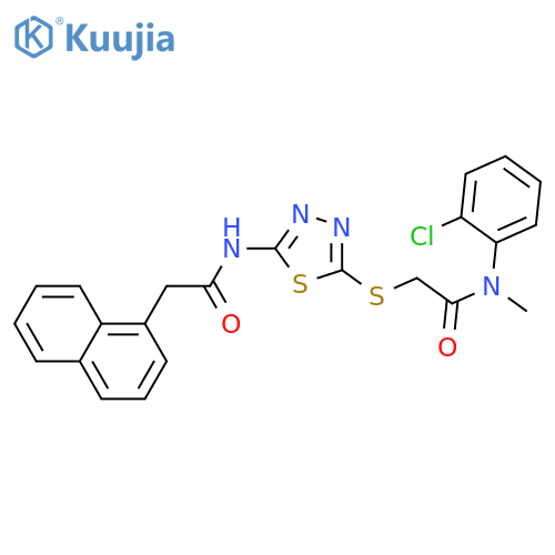 N-(2-chlorophenyl)methyl-2-({5-2-(naphthalen-1-yl)acetamido-1,3,4-thiadiazol-2-yl}sulfanyl)acetamide structure
