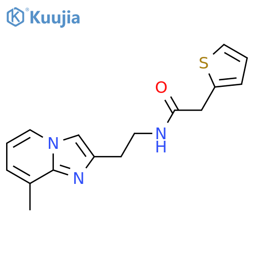 N-(2-{8-methylimidazo1,2-apyridin-2-yl}ethyl)-2-(thiophen-2-yl)acetamide structure