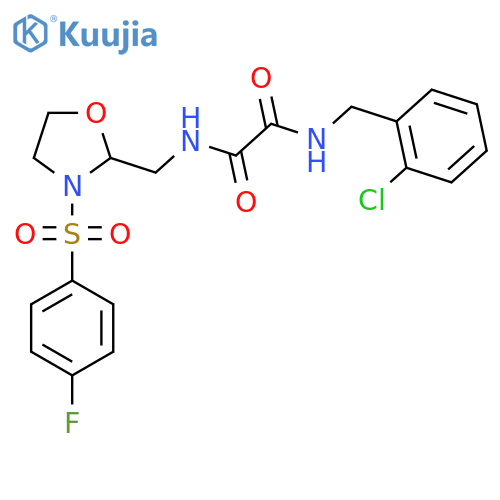 N'-(2-chlorophenyl)methyl-N-{3-(4-fluorobenzenesulfonyl)-1,3-oxazolidin-2-ylmethyl}ethanediamide structure