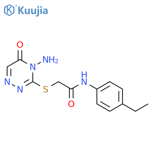 2-(4-amino-5-oxo-4,5-dihydro-1,2,4-triazin-3-yl)sulfanyl-N-(4-ethylphenyl)acetamide structure