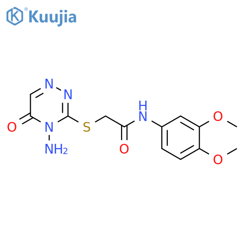 2-(4-amino-5-oxo-4,5-dihydro-1,2,4-triazin-3-yl)sulfanyl-N-(3,4-dimethoxyphenyl)acetamide structure