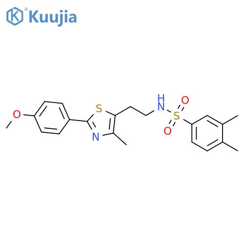 N-{2-2-(4-methoxyphenyl)-4-methyl-1,3-thiazol-5-ylethyl}-3,4-dimethylbenzene-1-sulfonamide structure