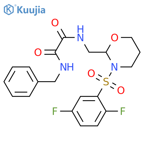 N'-benzyl-N-{3-(2,5-difluorobenzenesulfonyl)-1,3-oxazinan-2-ylmethyl}ethanediamide structure