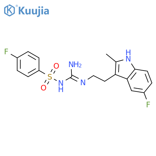 N-2-(5-fluoro-2-methyl-1H-indol-3-yl)ethyl-N'-(4-fluorobenzenesulfonyl)guanidine structure