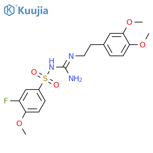 N'-2-(3,4-dimethoxyphenyl)ethyl-N-(3-fluoro-4-methoxybenzenesulfonyl)guanidine structure