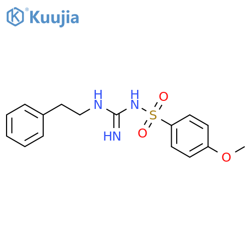 N-(4-methoxybenzenesulfonyl)-N'-(2-phenylethyl)guanidine structure