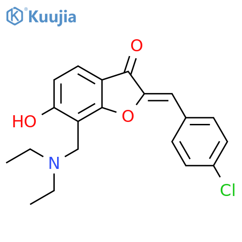(2Z)-2-(4-chlorophenyl)methylidene-7-(diethylamino)methyl-6-hydroxy-2,3-dihydro-1-benzofuran-3-one structure