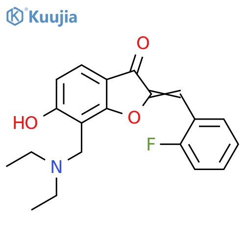 (2Z)-7-(diethylamino)methyl-2-(2-fluorophenyl)methylidene-6-hydroxy-2,3-dihydro-1-benzofuran-3-one structure