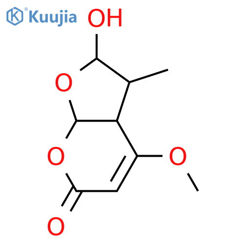 (+)-2,3,3a,7a-Tetrahydro-2-hydroxy-4-methoxy-3-methyl-6H-furo[2,3-b]pyran-6-one structure