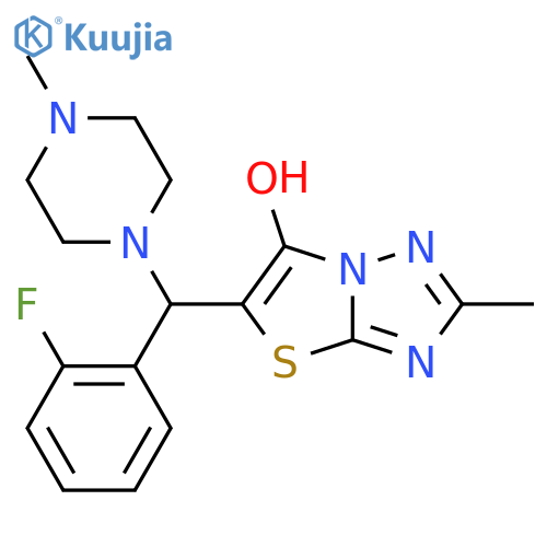 5-(2-fluorophenyl)(4-methylpiperazin-1-yl)methyl-2-methyl-1,2,4triazolo3,2-b1,3thiazol-6-ol structure