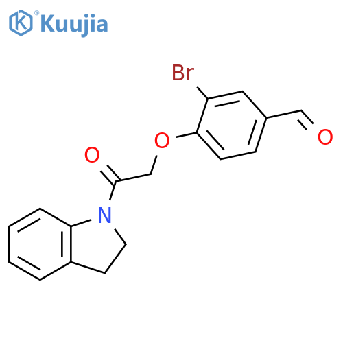 3-Bromo-4-[2-(2,3-dihydro-1H-indol-1-yl)-2-oxoethoxy]benzaldehyde structure